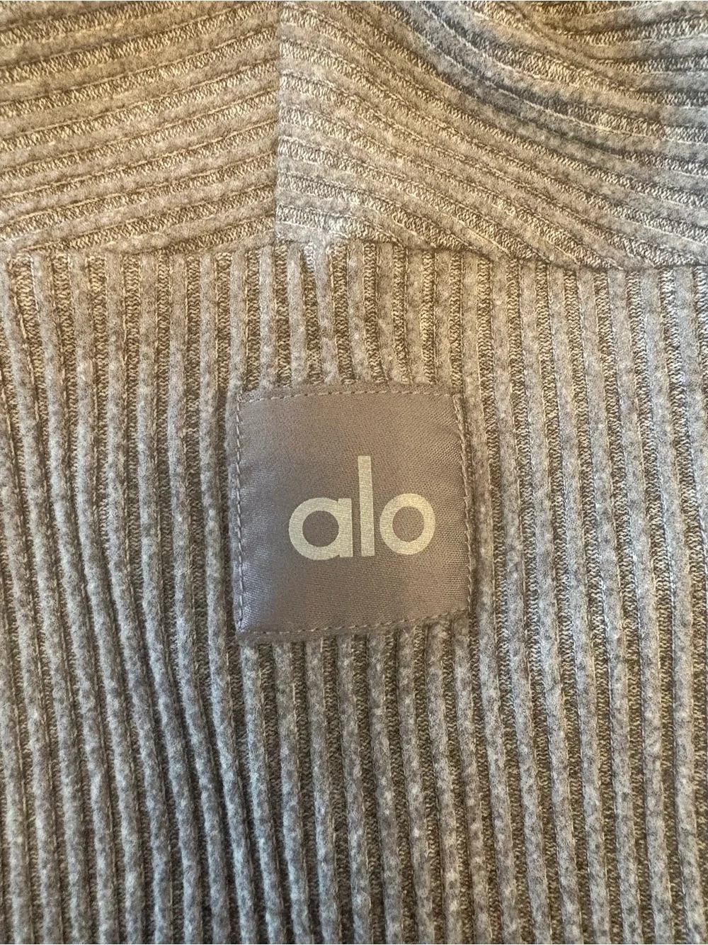 Alo yoga muse hoodie grey ribbed sz L - Picture 6 of 8